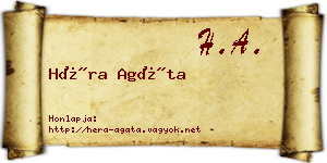 Héra Agáta névjegykártya